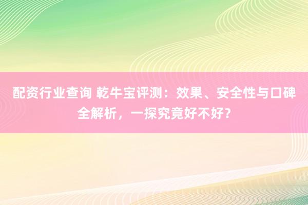 配资行业查询 乾牛宝评测：效果、安全性与口碑全解析，一探究竟好不好？