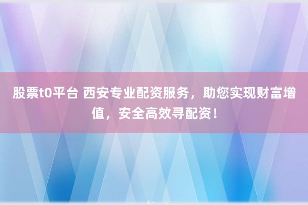 股票t0平台 西安专业配资服务，助您实现财富增值，安全高效寻配资！