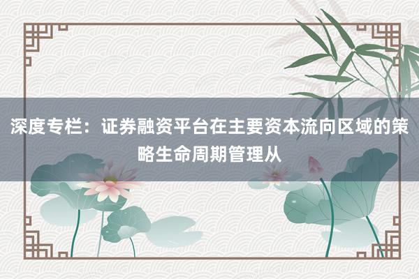 深度专栏：证券融资平台在主要资本流向区域的策略生命周期管理从