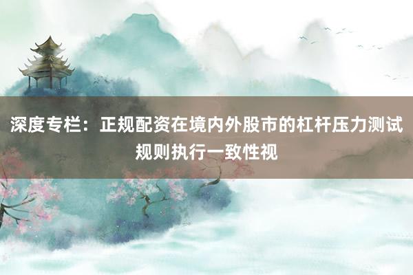 深度专栏：正规配资在境内外股市的杠杆压力测试规则执行一致性视
