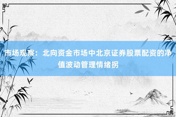 市场观察：北向资金市场中北京证券股票配资的净值波动管理情绪拐