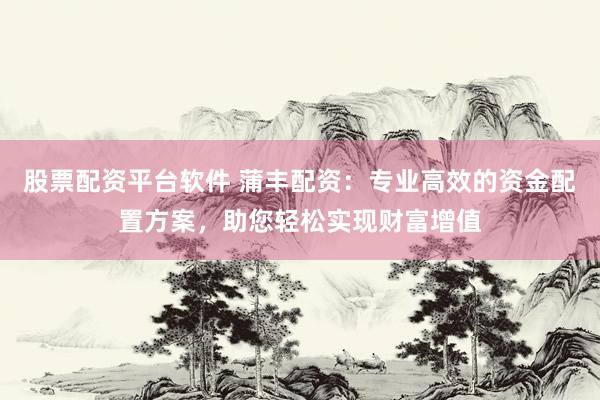 股票配资平台软件 蒲丰配资：专业高效的资金配置方案，助您轻松实现财富增值