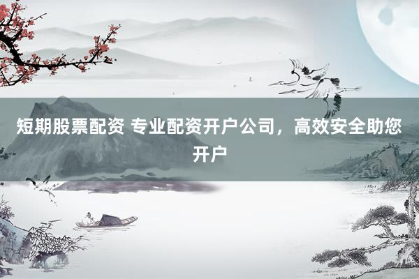 短期股票配资 专业配资开户公司，高效安全助您开户